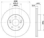 8DD 355 103-991 Brzdový kotouč HELLA