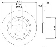 8DD 355 105-061 HELLA brzdový kotúč 8DD 355 105-061 HELLA