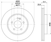 8DD 355 121-041 Brzdový kotouč PRO Carbonic Black HELLA