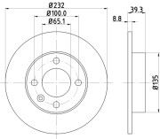 8DD 355 106-681 HELLA brzdový kotúč 8DD 355 106-681 HELLA