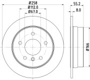 8DD 355 106-951 HELLA brzdový kotúč 8DD 355 106-951 HELLA