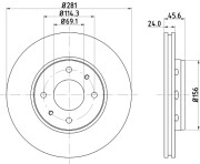 8DD 355 107-031 HELLA brzdový kotúč 8DD 355 107-031 HELLA