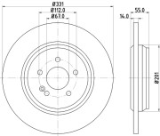 8DD 355 122-091 Brzdový kotouč PRO Black HELLA