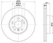 8DD 355 127-631 Brzdový kotouč PRO High Carbon HELLA