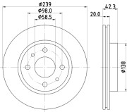 8DD 355 107-981 HELLA brzdový kotúč 8DD 355 107-981 HELLA