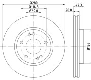 8DD 355 120-141 Brzdový kotouč PRO HELLA