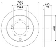 8DD 355 112-941 HELLA brzdový kotúč 8DD 355 112-941 HELLA