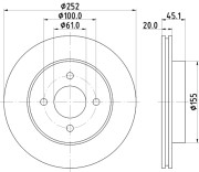 8DD 355 112-961 HELLA brzdový kotúč 8DD 355 112-961 HELLA