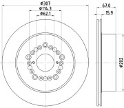 8DD 355 113-151 HELLA brzdový kotúč 8DD 355 113-151 HELLA