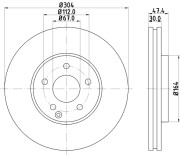 8DD 355 121-191 HELLA brzdový kotúč 8DD 355 121-191 HELLA