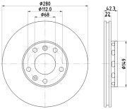 8DD 355 113-321 Brzdový kotouč HELLA