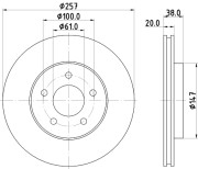 8DD 355 113-351 HELLA brzdový kotúč 8DD 355 113-351 HELLA