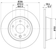 8DD 355 113-841 Brzdový kotouč PRO HELLA