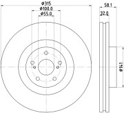 8DD 355 115-701 Brzdový kotouč PRO HELLA