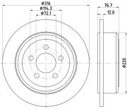 8DD 355 122-221 Brzdový kotouč PRO HELLA