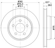 8DD 355 119-241 HELLA brzdový kotúč 8DD 355 119-241 HELLA