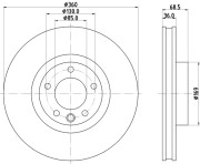 8DD 355 123-201 Brzdový kotouč PRO Carbonic Black HELLA