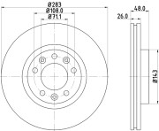 8DD 355 117-341 Brzdový kotouč PRO HELLA