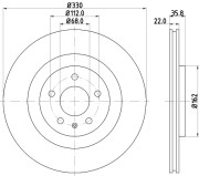 8DD 355 118-021 Brzdový kotouč PRO HELLA