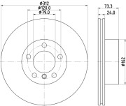 8DD 355 125-461 HELLA brzdový kotúč 8DD 355 125-461 HELLA