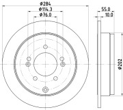 8DD 355 122-291 HELLA brzdový kotúč 8DD 355 122-291 HELLA