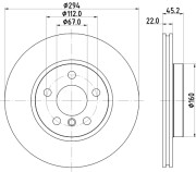 8DD 355 122-651 HELLA brzdový kotúč 8DD 355 122-651 HELLA