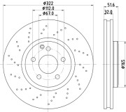 8DD 355 122-921 HELLA brzdový kotúč 8DD 355 122-921 HELLA