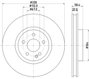 8DD 355 123-501 Brzdový kotouč PRO HELLA