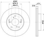 8DD 355 126-951 HELLA brzdový kotúč 8DD 355 126-951 HELLA