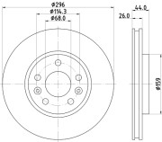 8DD 355 131-871 HELLA brzdový kotúč 8DD 355 131-871 HELLA