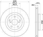 8DD 355 135-241 HELLA brzdový kotúč 8DD 355 135-241 HELLA