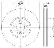 8DD 355 132-521 Brzdový kotouč PRO High Carbon HELLA