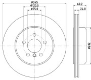 8DD 355 132-501 Brzdový kotouč PRO High Carbon HELLA