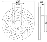 8DD 355 132-791 Brzdový kotouč PRO High Carbon HELLA