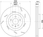 8DD 355 134-351 HELLA brzdový kotúč 8DD 355 134-351 HELLA