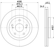 8DD 355 134-741 Brzdový kotouč PRO HELLA