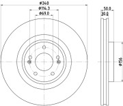 8DD 355 134-871 Brzdový kotouč PRO HELLA