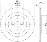 8DD 355 134-961 HELLA brzdový kotúč 8DD 355 134-961 HELLA