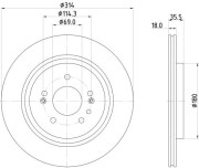 8DD 355 135-221 Brzdový kotouč PRO HELLA