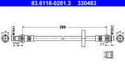 83.6118-0281.3 Brzdová hadice ATE