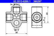 03.3513-0200.1 ATE spojovací/rozdeľovací diel trubkového vedenia 03.3513-0200.1 ATE