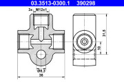 03.3513-0300.1 ATE spojovací/rozdeľovací diel trubkového vedenia 03.3513-0300.1 ATE