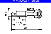 03.3518-0500.2 ATE odvzdużňovacia skrutka/ventil 03.3518-0500.2 ATE