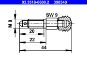 03.3518-0600.2 ATE odvzdużňovacia skrutka/ventil 03.3518-0600.2 ATE