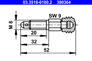 03.3518-6100.2 ATE odvzdużňovacia skrutka/ventil 03.3518-6100.2 ATE
