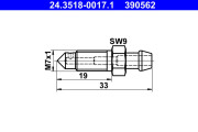 24.3518-0017.1 ATE odvzdużňovacia skrutka/ventil 24.3518-0017.1 ATE