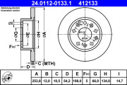 24.0112-0133.1 ATE brzdový kotúč 24.0112-0133.1 ATE