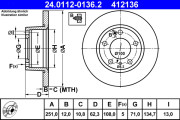 24.0112-0136.2 ATE brzdový kotúč 24.0112-0136.2 ATE
