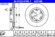 24.0122-0180.1 ATE brzdový kotúč 24.0122-0180.1 ATE