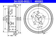 24.0220-0022.1 Brzdový buben ATE